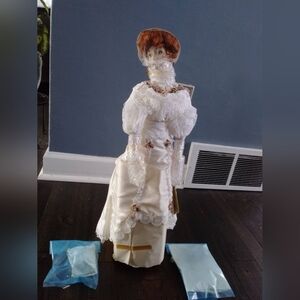 Franklin Heirloom Elegant White and Floral Porcelain Doll